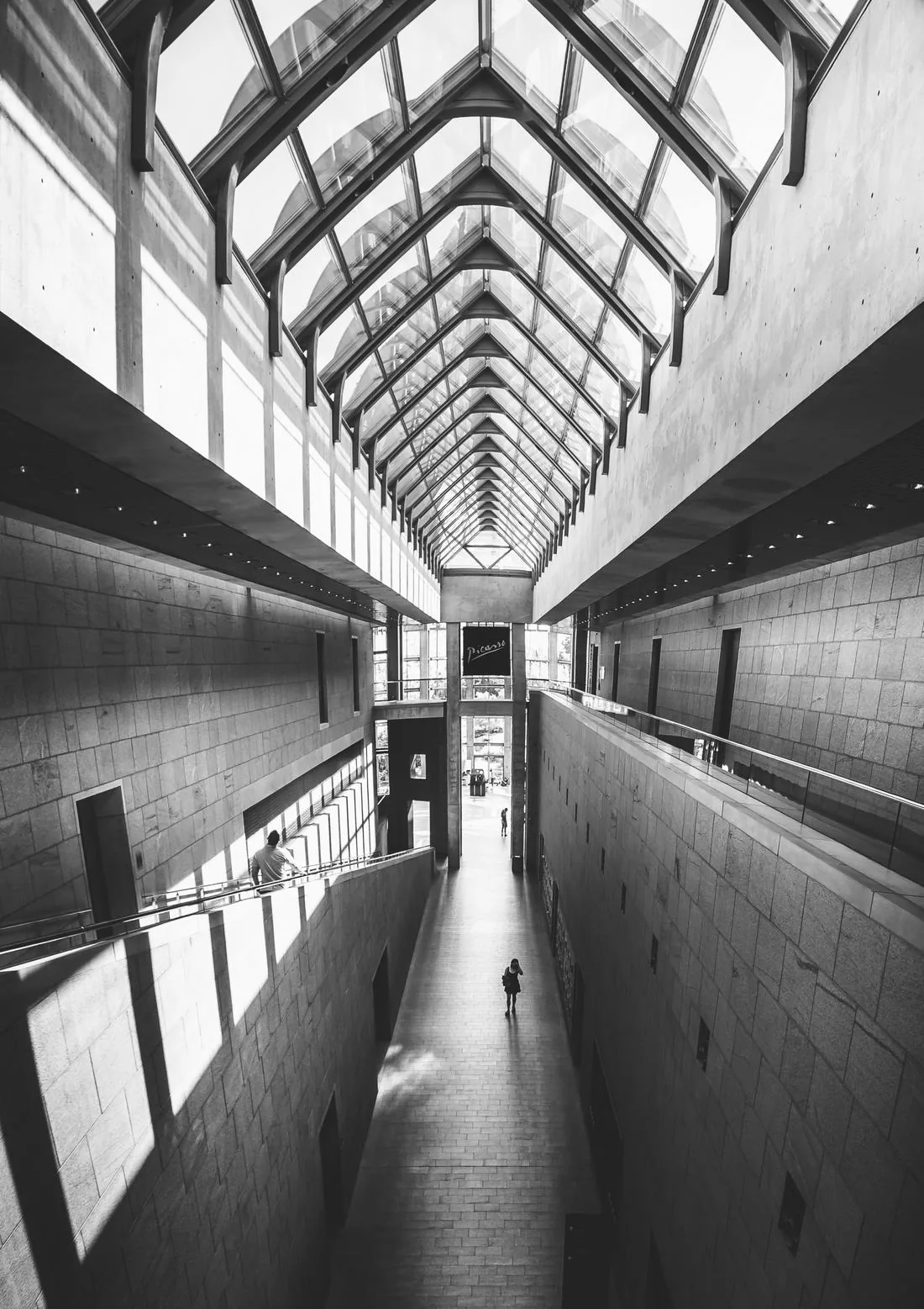 Corridor under a skylight